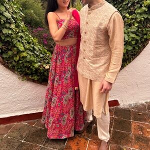 Pink Embroidered Lehenga